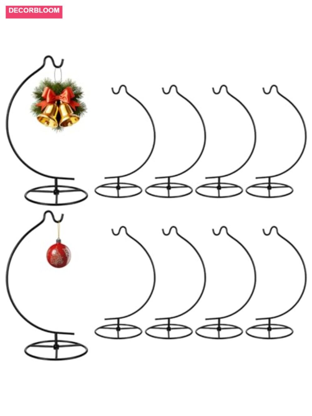 10 Pack Ornament Display Stands 10.8" Metal Hanger Holder for Air Plants